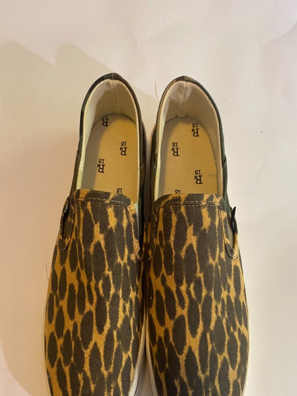 R13 Leopard & Camouflage Slip-On Sneakers